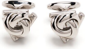 Knot-Detail Silver-Tone Cufflinks