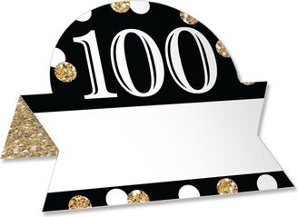 Big Dot Of Happiness Adult 100th Birthday - Gold - Birthday Party Buffet Table Name Place Cards 24 Ct