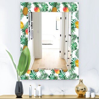 Designart 'Tropical Mood Foliage 7' Bohemian and Eclectic Mirror - Vanity Printed Mirror