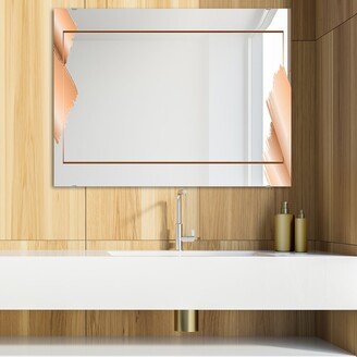 Designart 'Copper Minimal 12' Glam Mirror - Modern Vanity Printed Mirror