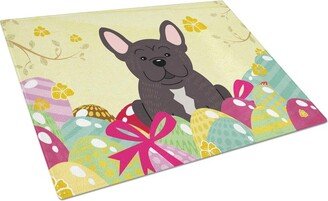 BB6009LCB Easter Eggs French Bulldog Brindle Glass Cutting Board