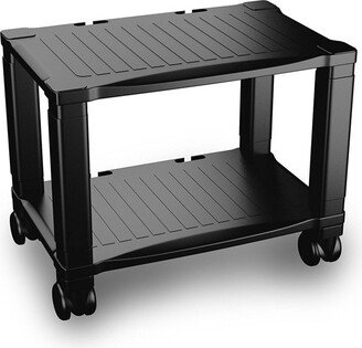 2-Tier Under the Desk Mobile Printer Stand Black - Hastings Home