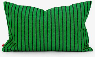 A World OF Craft BY Afroart Green/black Laura Striped Cotton Cushion Cover 30cm x 50cm