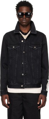 Black Mid-Wash Denim Jacket