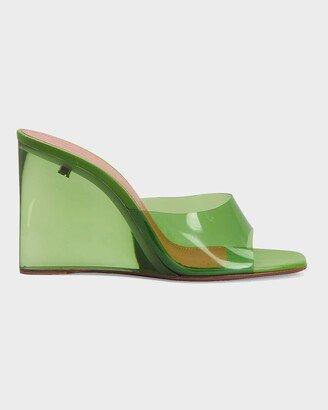 Lupita Glass-Wedge Slide Sandals