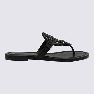 Black Leather Miller Sandals