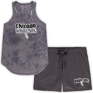 Women's Concepts Sport Charcoal Chicago White Sox Plus Size Cloud Tank Top and Shorts Sleep Set