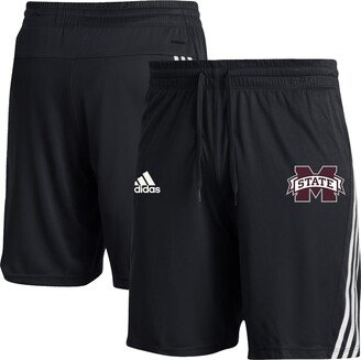 Men's Black Mississippi State Bulldogs Aeroready Three-Stripe Knit Shorts