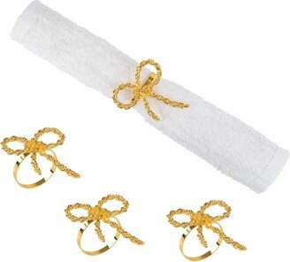 Gold Ribbon Napkin Ring, Set of 4