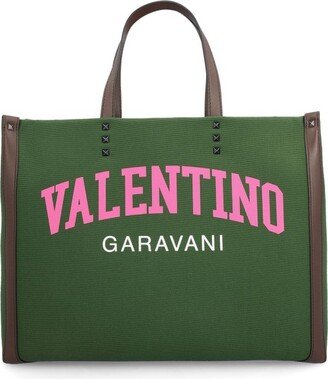 Garavani University Logo Printed Tote Bag