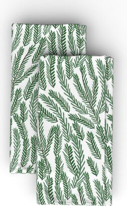 Cloth Napkins: Pine Needles - Green Cloth Napkin, Longleaf Sateen Grand, Green