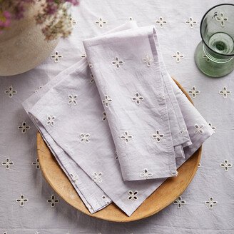 Lavender Eyelet Napkins, Set of 2-AA