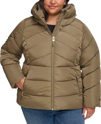 Women's Plus Size Hooded Puffer Coat