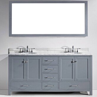 Caroline Avenue White Marble Double Bathroom Vanity Set