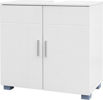 karlinc FCH Double Door Bathroom Sink Cabinet White - 23.6