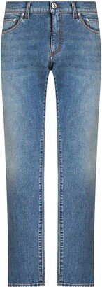 Logo-embroidered Straight-leg Jeans