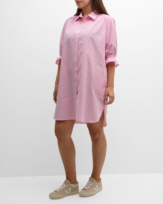 Plus Size Miller Striped Seersucker Shirtdress