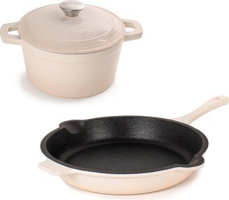 Neo Enameled Cast Iron 3 Piece Covered Dutch Oven and Fry Pan Set