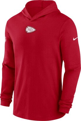 Kansas City Chiefs Sideline Men’s Men's Dri-FIT NFL Long-Sleeve Hooded Top in Red