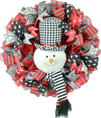 Snowman Wreath, Christmas Wreath For Christmas, Buffalo Plaid Decorating Ideas, White Red Black