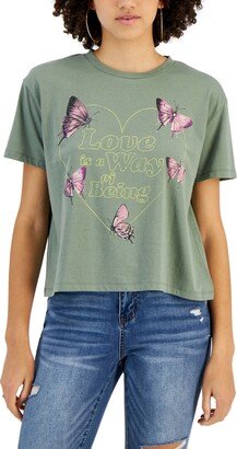 Grayson Threads, The Label Juniors' Love Butterfly Graphic T-Shirt