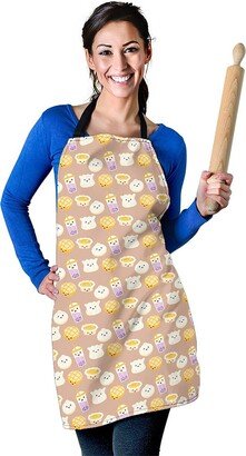 Asian Dessert Pattern Apron - Boba Tea Printed Pastry Custom With Name/Monogram Perfect Gift For Food Lover