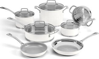 Matte 11pc Stainless Steel Cookware Set MW89-11 - White