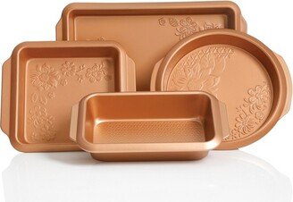 Home 4 Piece Richmound Nonstick Heavy Gauge Steel Bakeware Set in Copper