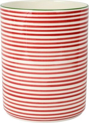 Mistletoe Stripe Waste Basket