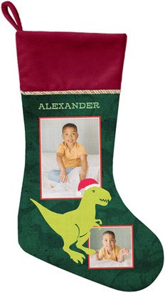 Christmas Stockings: Dinosaur Merry Rexmas Christmas Stocking, Red, Green