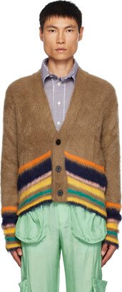 Edward Cuming Brown Striped Cardigan