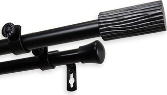 InStyleDesign Elm Adjustable Black Double Curtain Rod