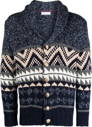 Intarsia Cashmere Cardigan