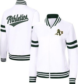 Women's G-iii 4Her by Carl Banks White Oakland Athletics Pre-Game Full-Zip Track Jacket