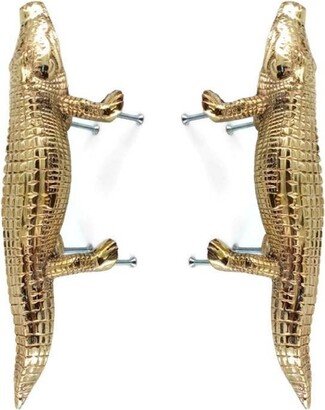 2 Basic Rust Heavy Brass Crocodile Shape 12