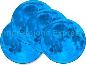 Blue Moon Round Coasters - Set Of 4