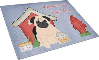 BB2762LCB Dog House Collection Pug Fawn Glass Cutting Board