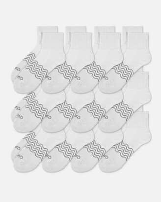 Everyday Cotton Solid Quarter Socks (12-Pack)