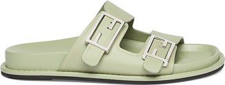 Feel Buckle Leather Slides