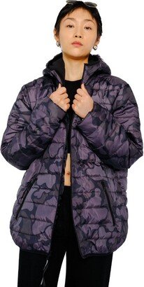 Member Only - Women' Solid Packable Overized Jacket - Black Camo - Small