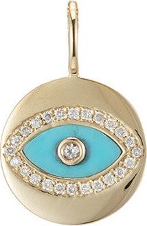 Ali Grace Turquoise, Gold and Diamond Evil Eye Charm