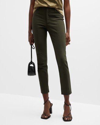 High-Waist Cropped Cigarette Pants