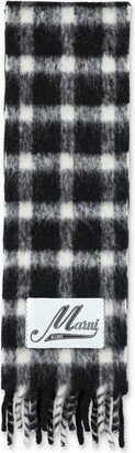 Wool Check Scarf-AA