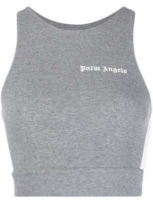 Logo-Print Ribbed Sports Bra