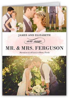 Wedding Announcements: Married Name Wedding Announcement, Pink, Matte, Folded Smooth Cardstock, Square