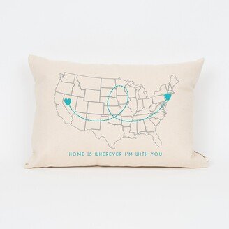 Custom Us Map Pillow, Long Distance State Map, Home Accent Gifts For Sisters, Going Away Gift, Gift Mom, Cute Pillow