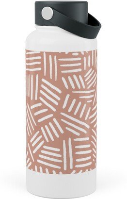 Photo Water Bottles: Dashes - Pink Stainless Steel Wide Mouth Water Bottle, 30Oz, Wide Mouth, Pink