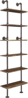 Tangkula 6-Tier Wall Mount Shelf Metal Pipe Unit Industrial Pipe Shelving Bracket