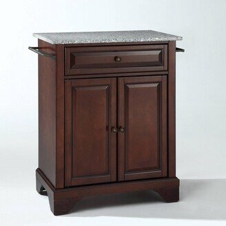 Lafayette Gray Granite Top Portable Kitchen Island/Cart Mahogany