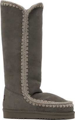 Gray 40 Shearling Boots-AA